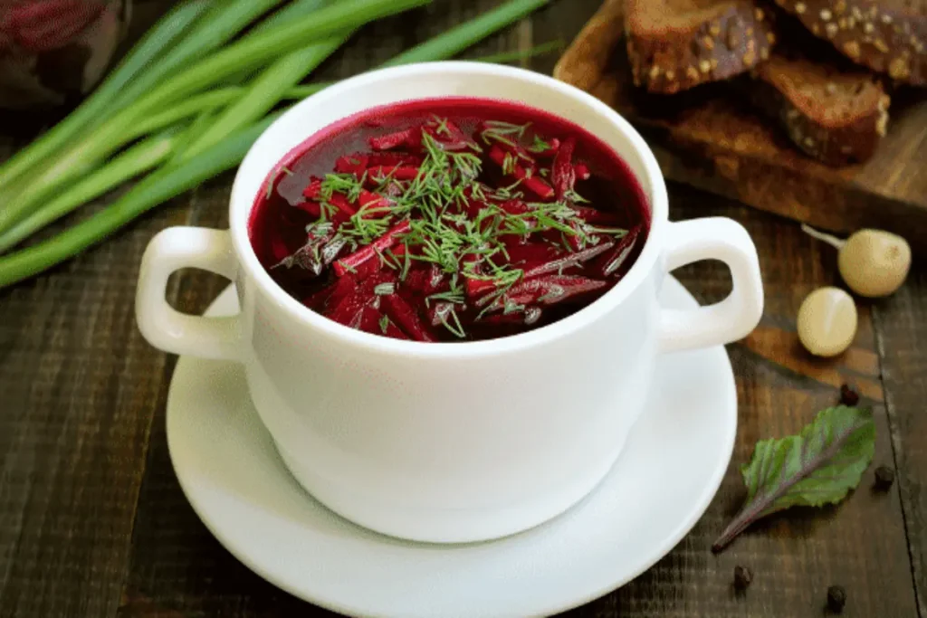 Receita de Borscht Uma sopa tradicional da Rússia e da Ucrânia, feita à base de beterraba
