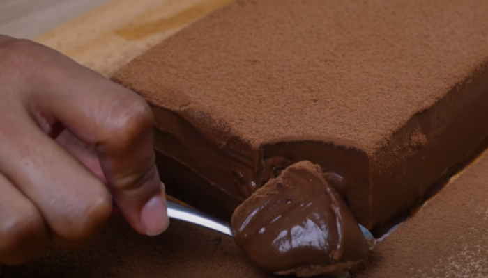 Mousse Chocolate Gelado de Corte Pegue a receita