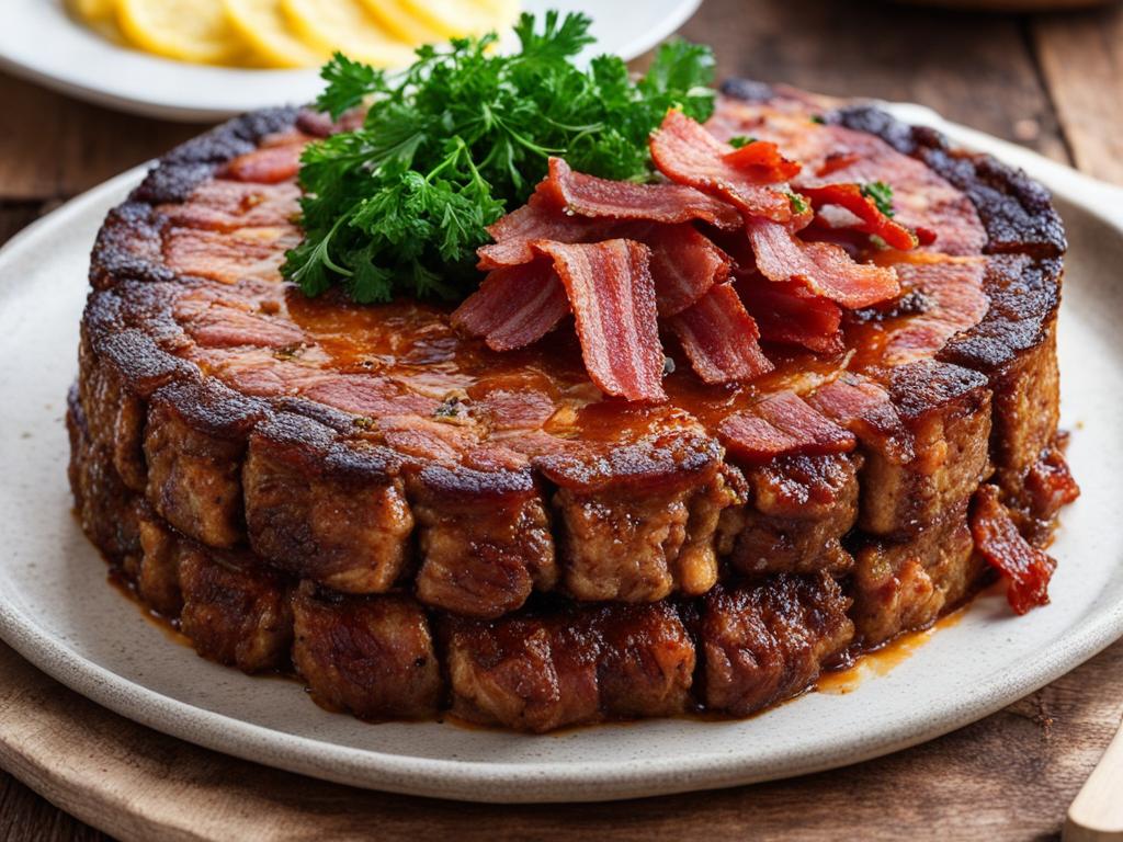 receita fácil de bolo de carne com bacon
